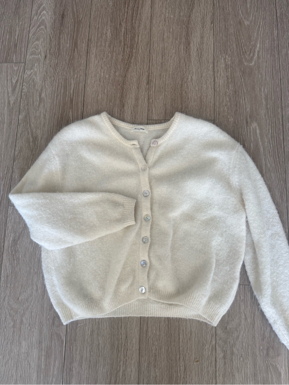 American Vintage Cream Button-Front Women's Cardigan Vitow Cardigan